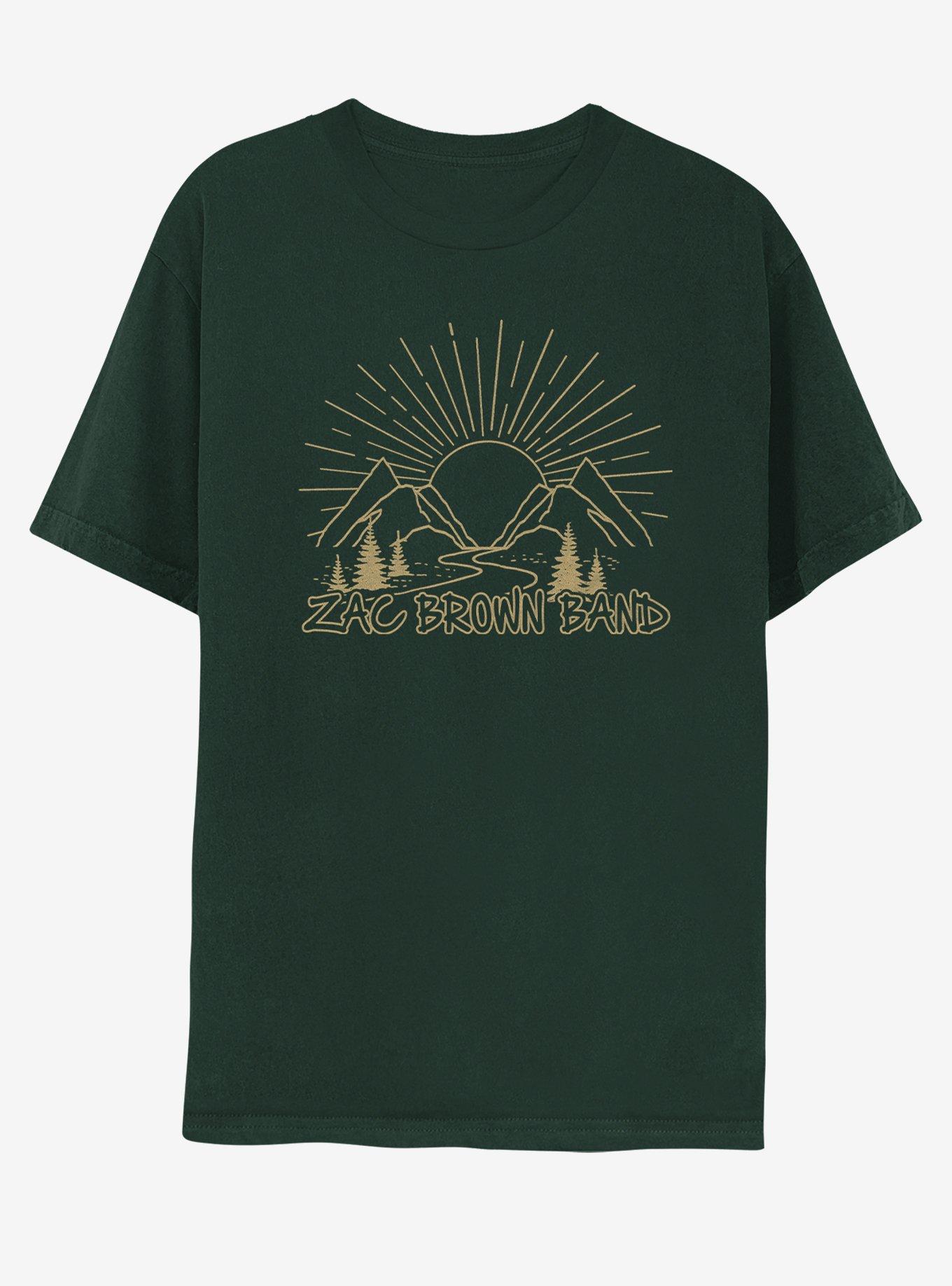 Zac Brown Band Mountains Boyfriend Fit Girls T-Shirt, FOREST GREEN, hi-res