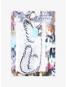 Sweet Society White Cat Doodle Claw Hair Clip, , hi-res