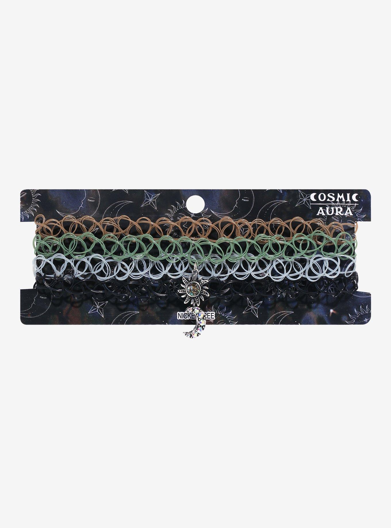 Cosmic Aura Earthy Celestial Tattoo Choker Set, , hi-res