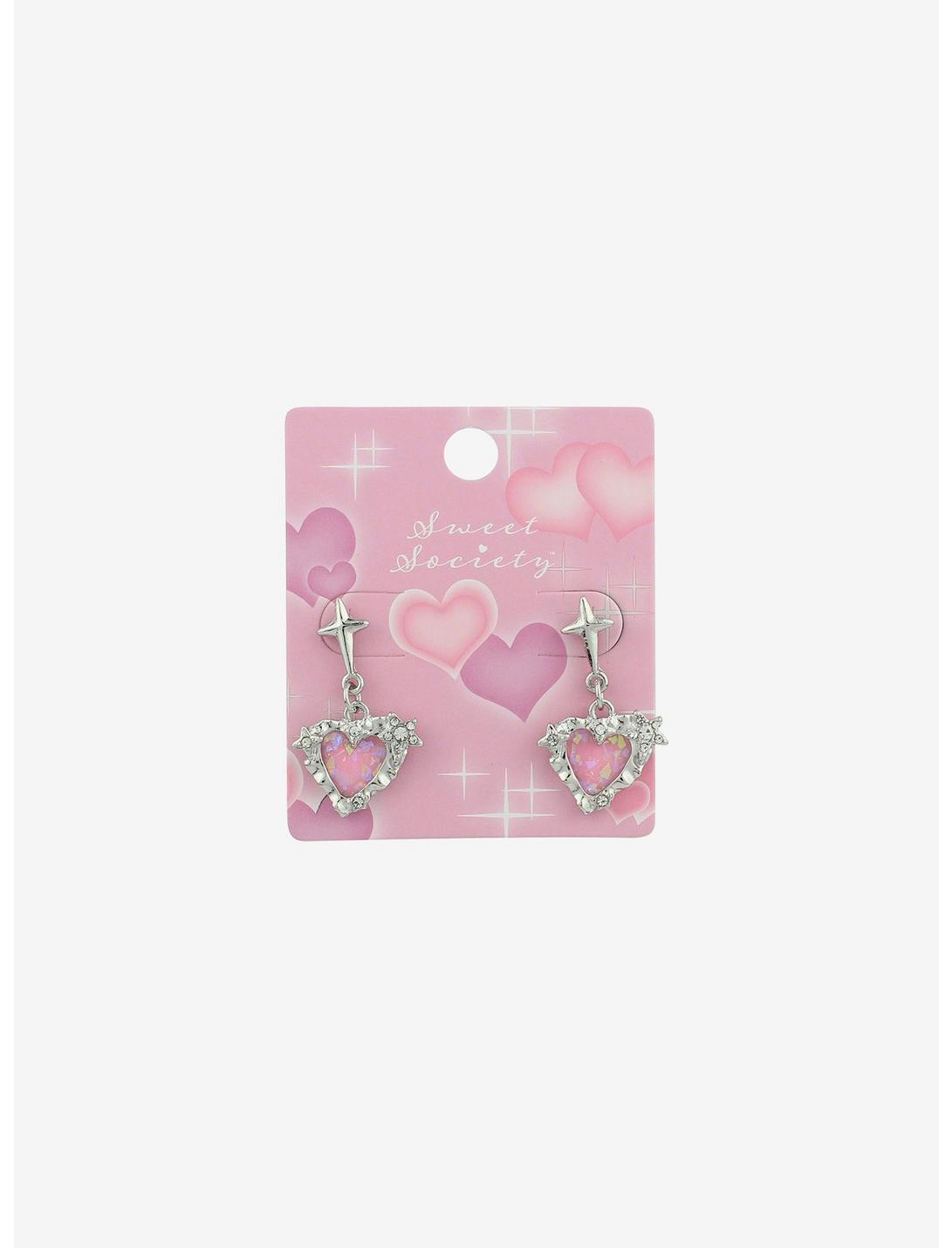 Sweet Society Heart Rhinestone Star Earrings, , hi-res