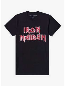 Iron Maiden Glitter Logo Boyfriend Fit Girls T-Shirt, , hi-res