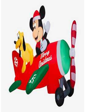 Disney Mickey and Pluto Airplane LED Animated Airblown, , hi-res
