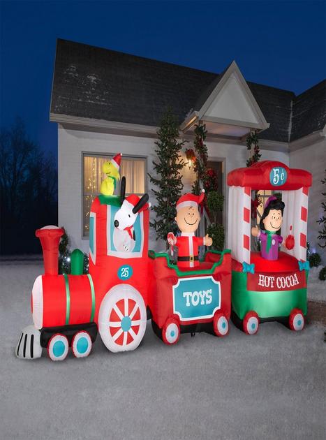 Peanuts Christmas Train Airblown | Hot Topic