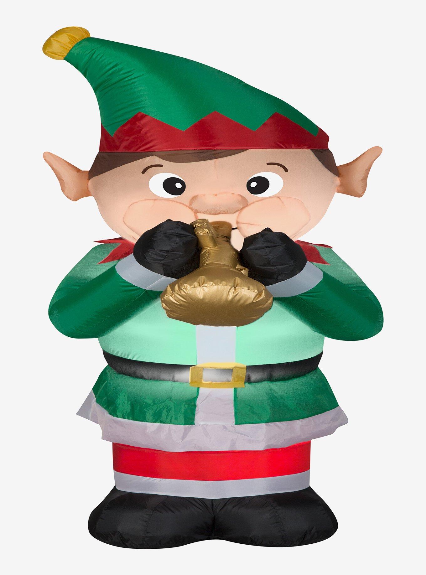 Elf Playing Trumpet Animated Airblown, , hi-res