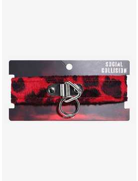 Social Collision® Red Leopard O-Ring Choker, , hi-res