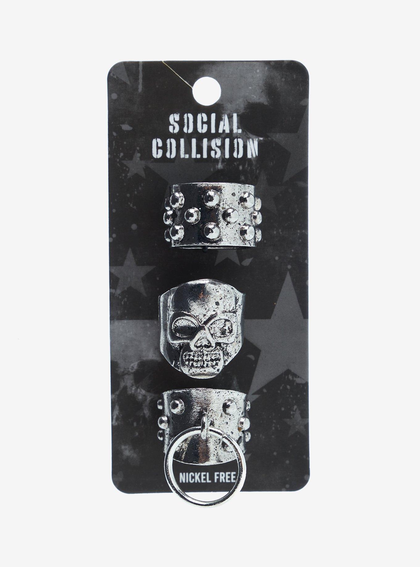 Social Collision Punk Skull Ring Set | Hot Topic