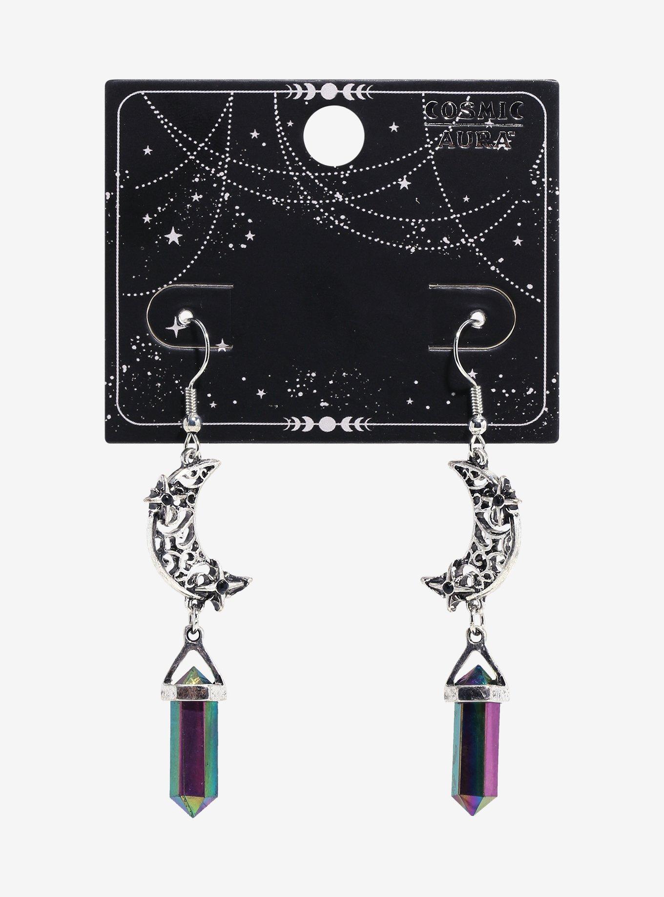 Cosmic Aura® Moon Anodized Crystal Earrings, , hi-res