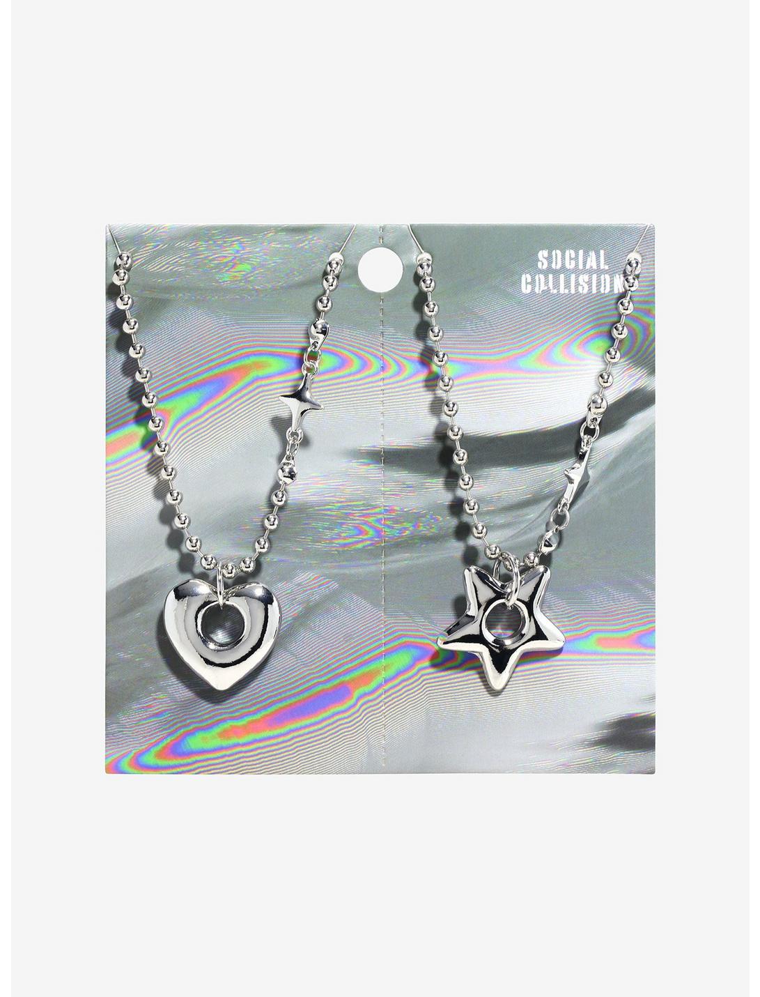 Social Collision® Heart Star Ball Chain Best Friend Necklace Set, , hi-res