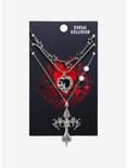 Social Collision® Skull Cross Heart Necklace Set, , hi-res