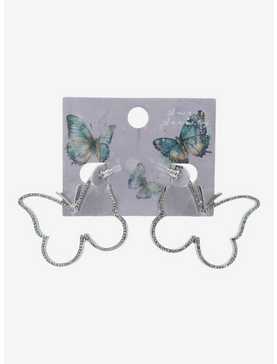 Sweet Society® Butterfly Bling Hoop Earrings, , hi-res