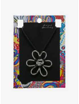 Sweet Society® Silver Flower Cord Necklace, , hi-res