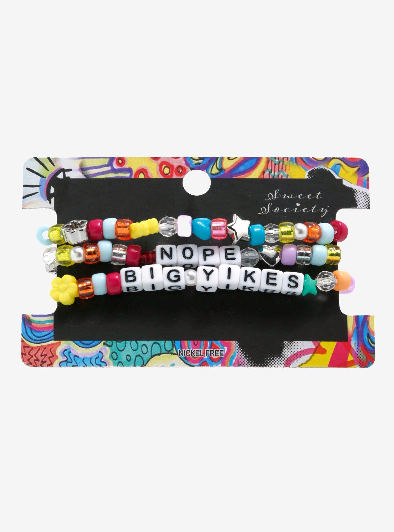Sweet Society Big Yikes Nope Beaded Bracelet Set, , hi-res