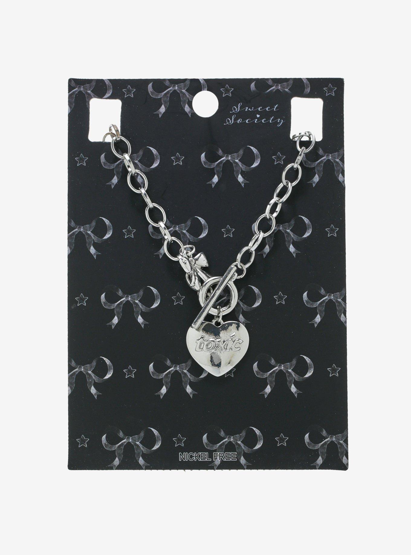 Sweet Society® Toxic Heart Toggle Chain Necklace, , hi-res