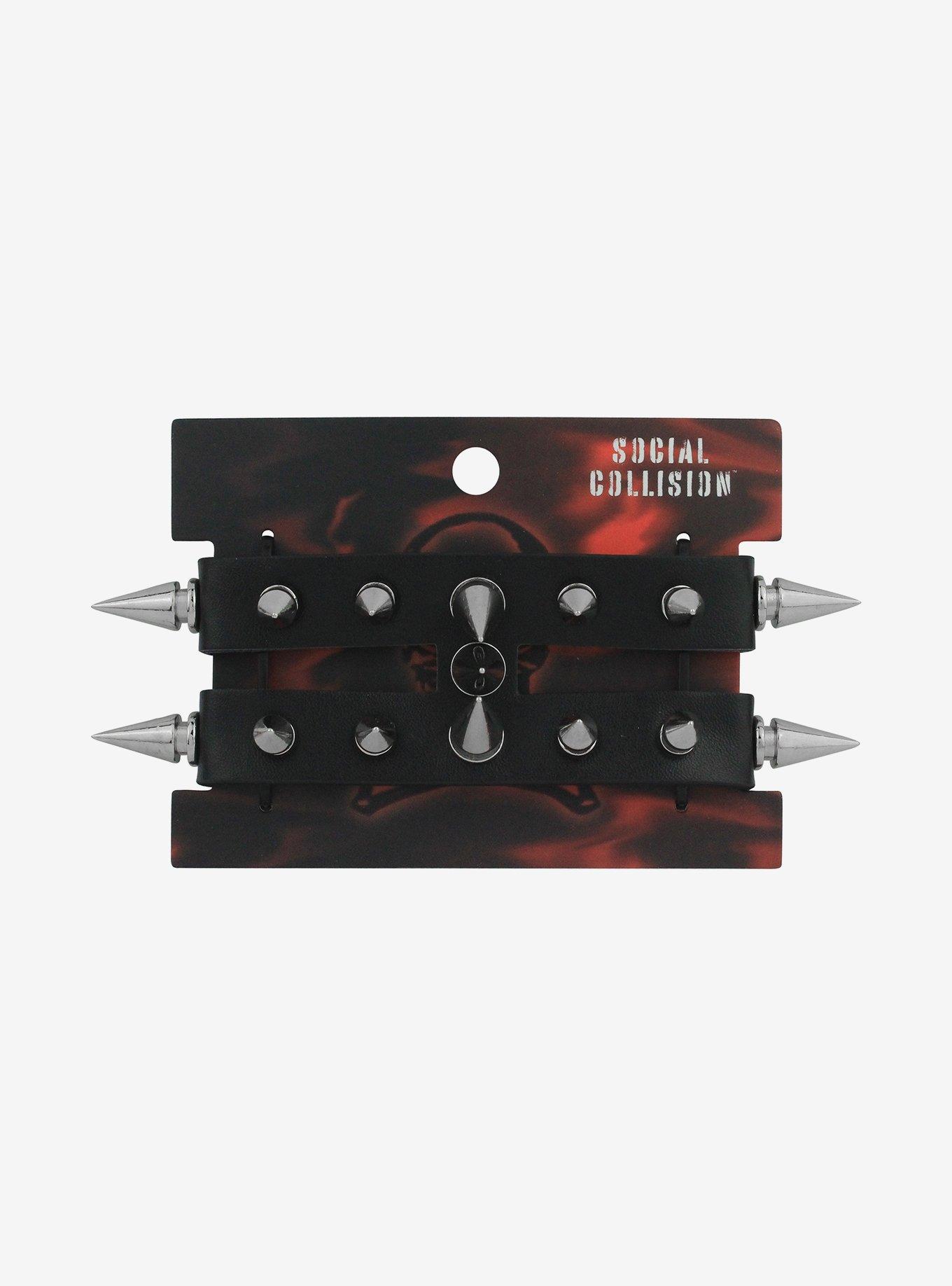 Social Collision® Double Row Spiked Cuff Bracelet