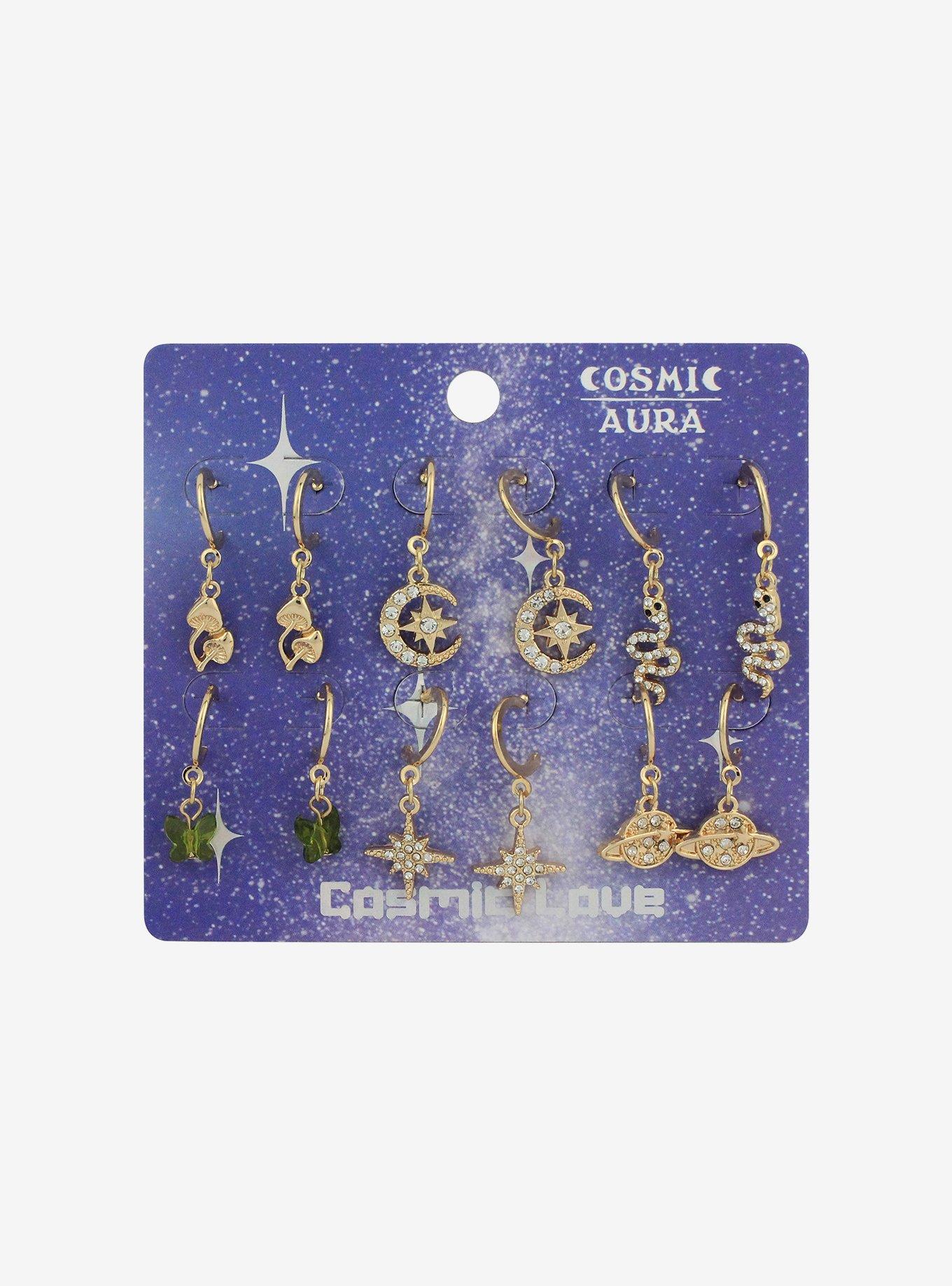 Cosmic Aura® Celestial Bling Mini Hoop Earring Set