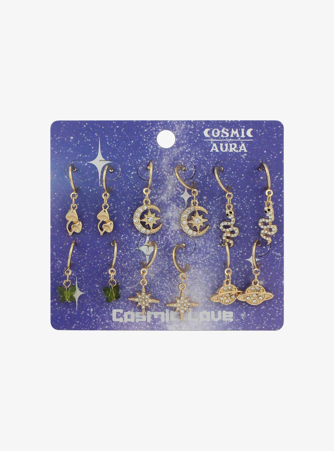 Cosmic Aura® Celestial Bling Mini Hoop Earring Set, , hi-res
