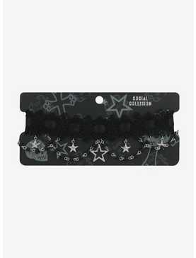 Social Collision® Black Lace Star Chain Choker, , hi-res