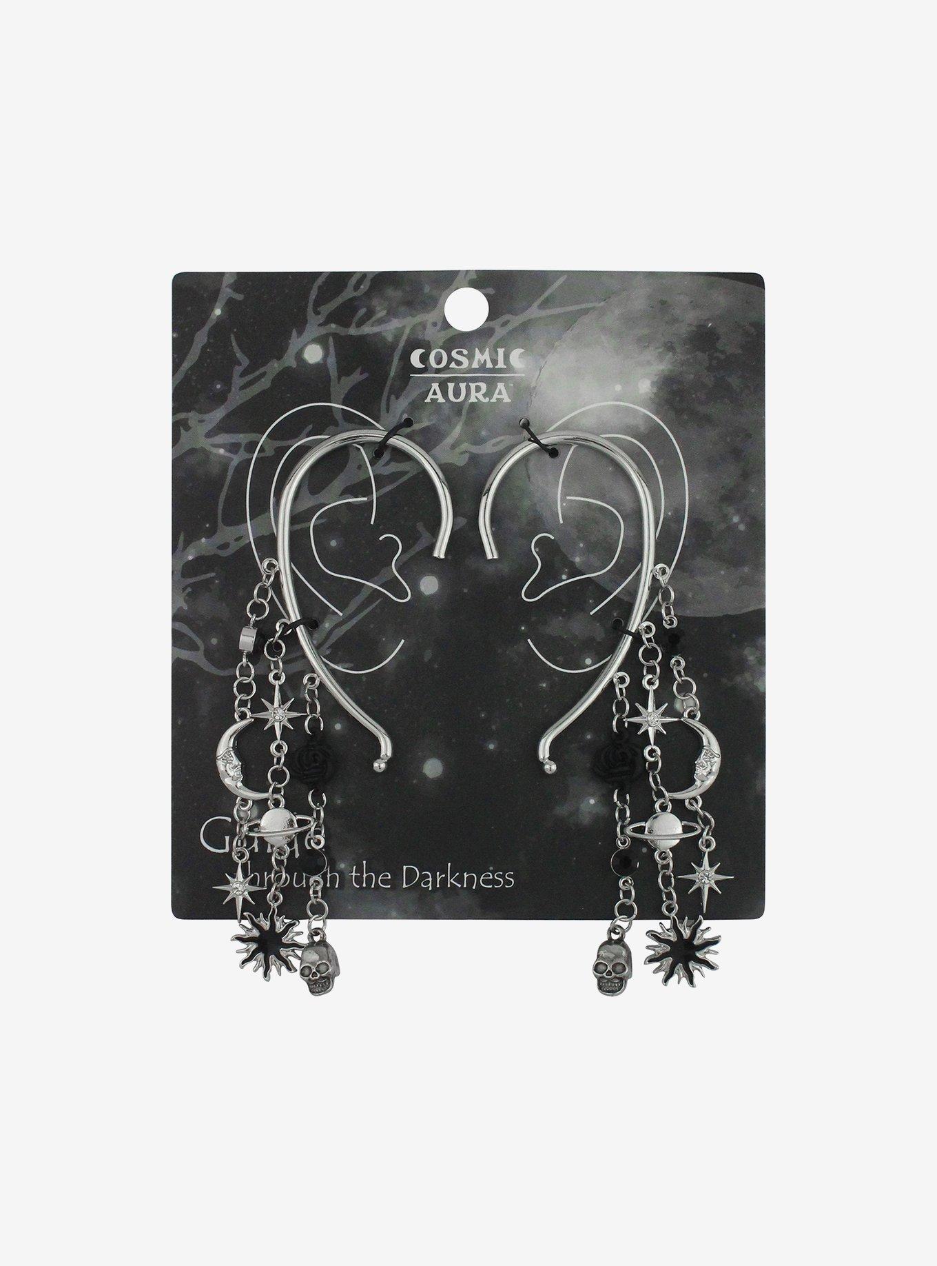 Cosmic Aura® Celestial Skull Cascading Ear Cuff Set, , hi-res