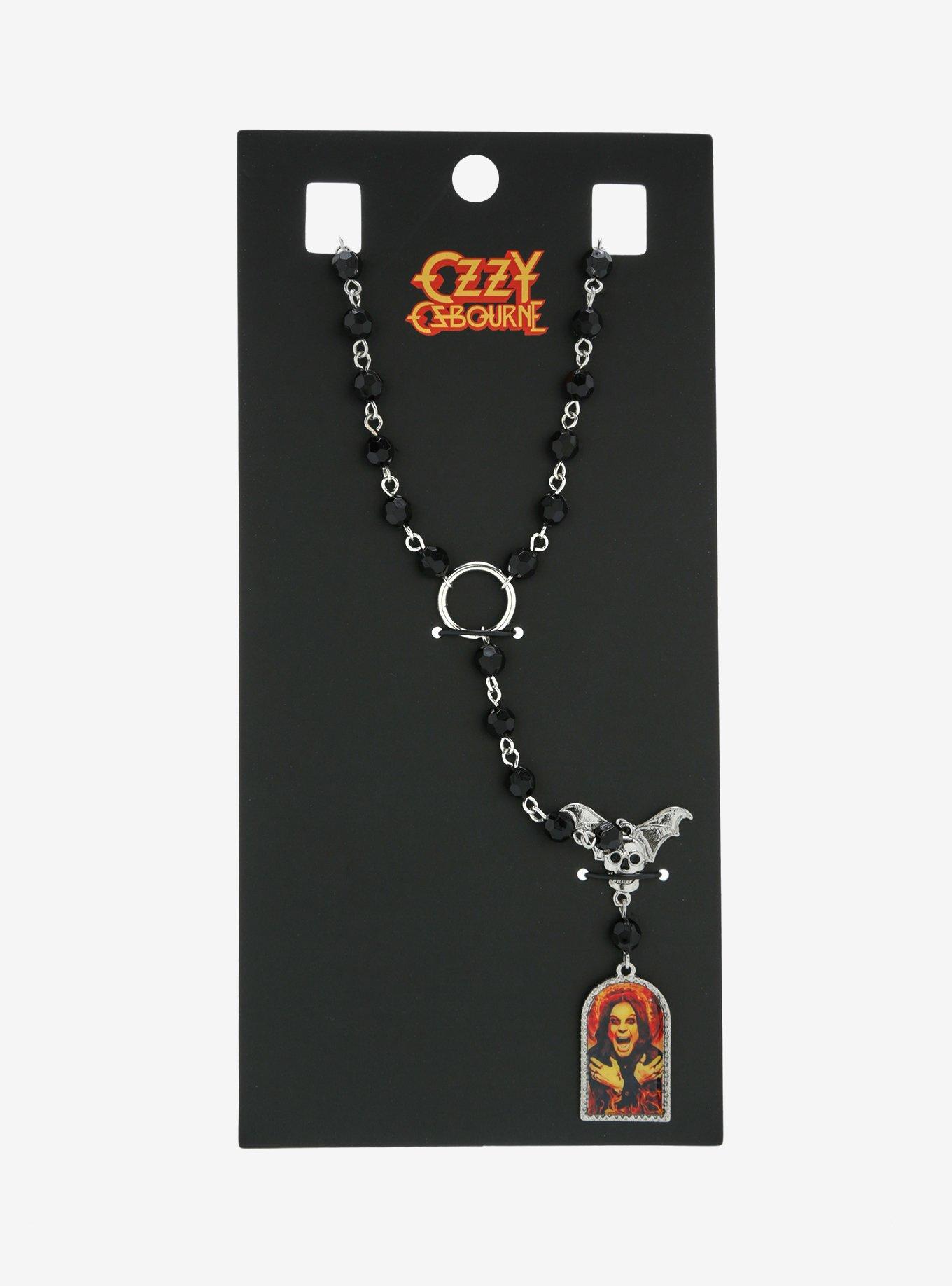 Ozzy Osbourne Bat Rosary Necklace