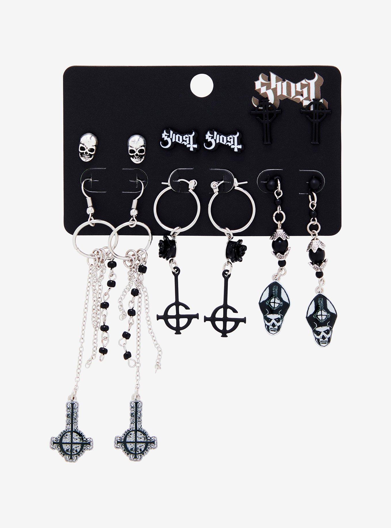 Ghost Papa Emeritus Grucifix Earring Set, , hi-res