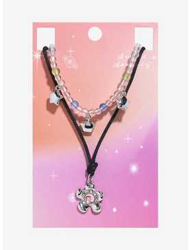 Sweet Society Silver Star Flower Necklace Set, , hi-res