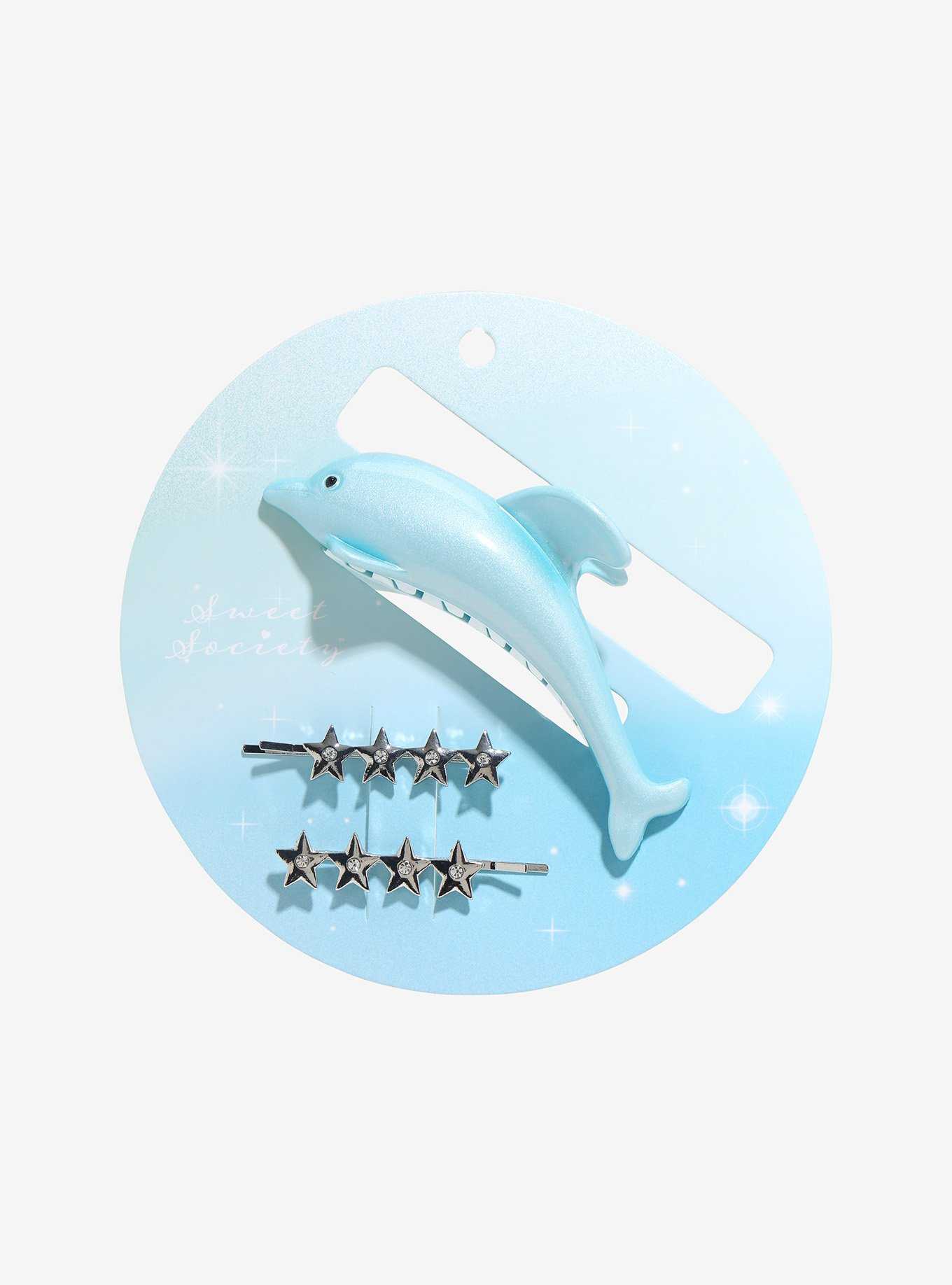Sweet Society Dolphin Star Hair Clip Set, , hi-res