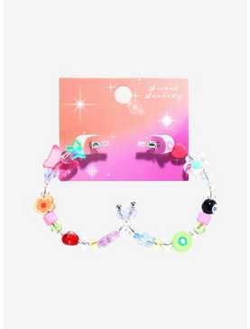 Sweet Society® Quirky Beads Open Hoop Earrings, , hi-res