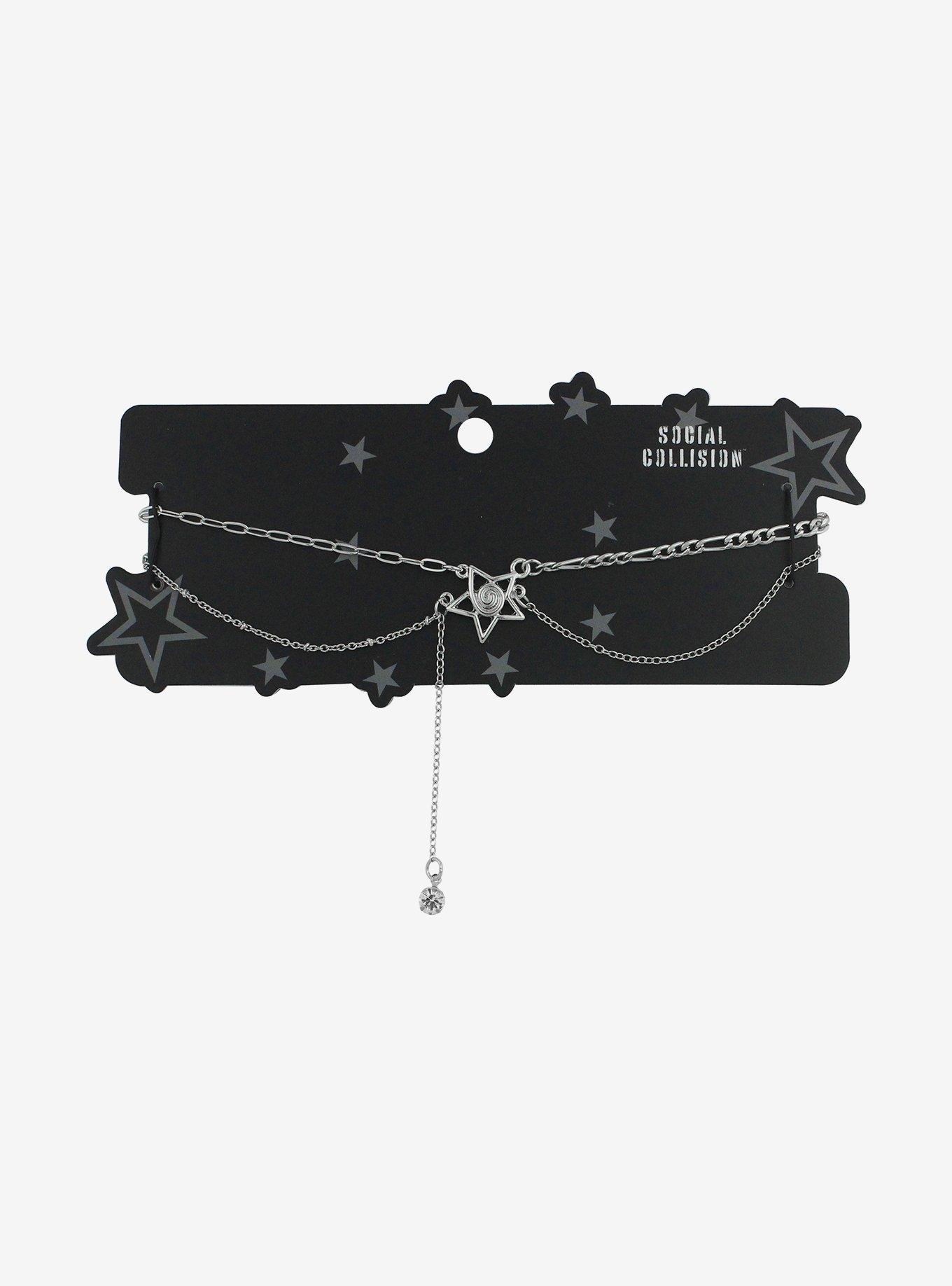 Social Collision Star Chain Choker, , hi-res