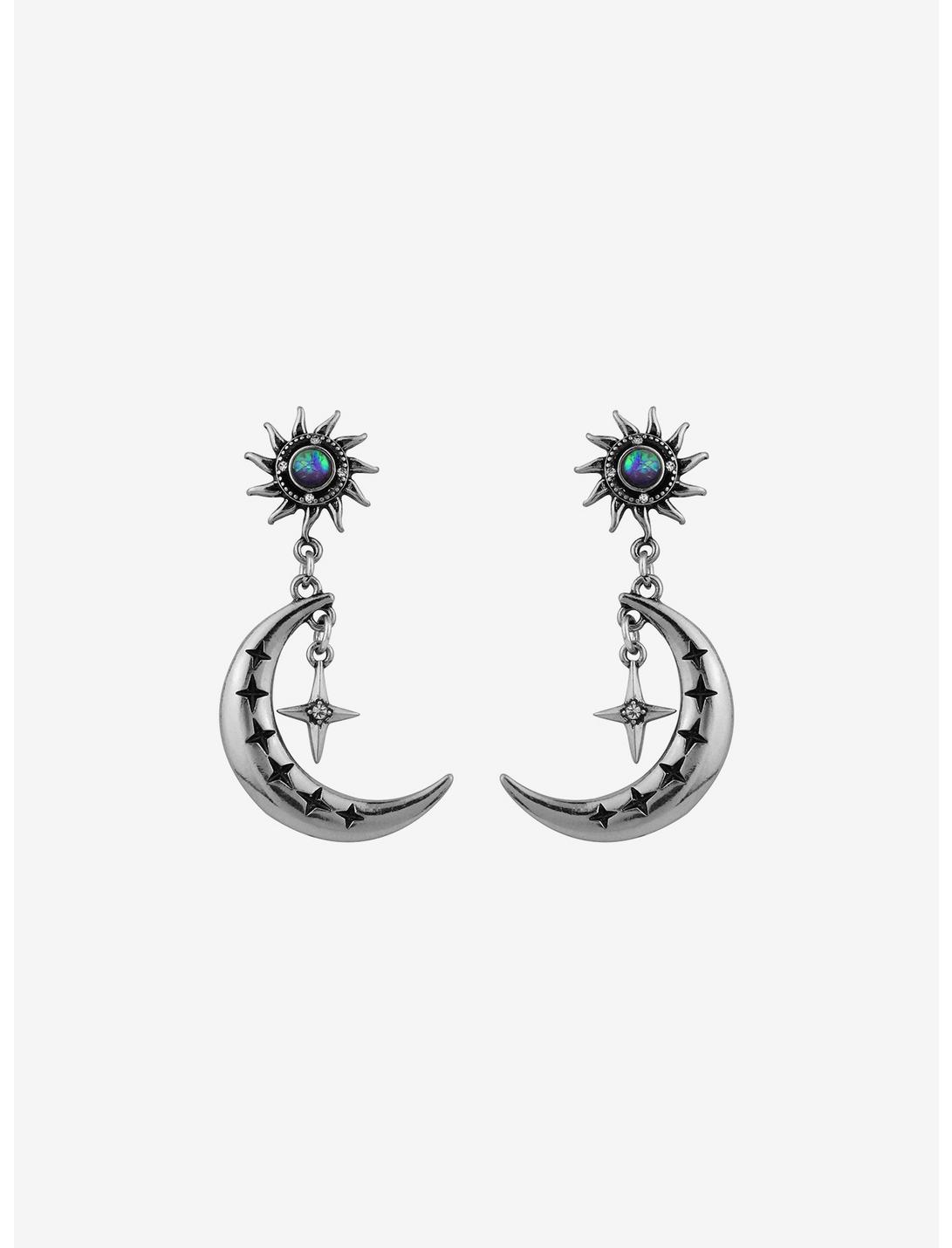 Cosmic Aura® Sun Crescent Moon Drop Earrings, , hi-res