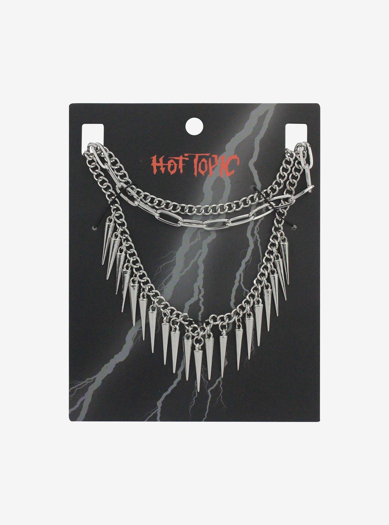 Spiked Chain Layered Necklace, , hi-res