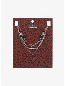 Social Collision® Red Leopard Heart Necklace Set, , hi-res