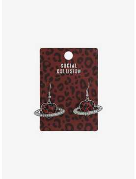 Social Collision® Leopard Heart Planet Earrings, , hi-res