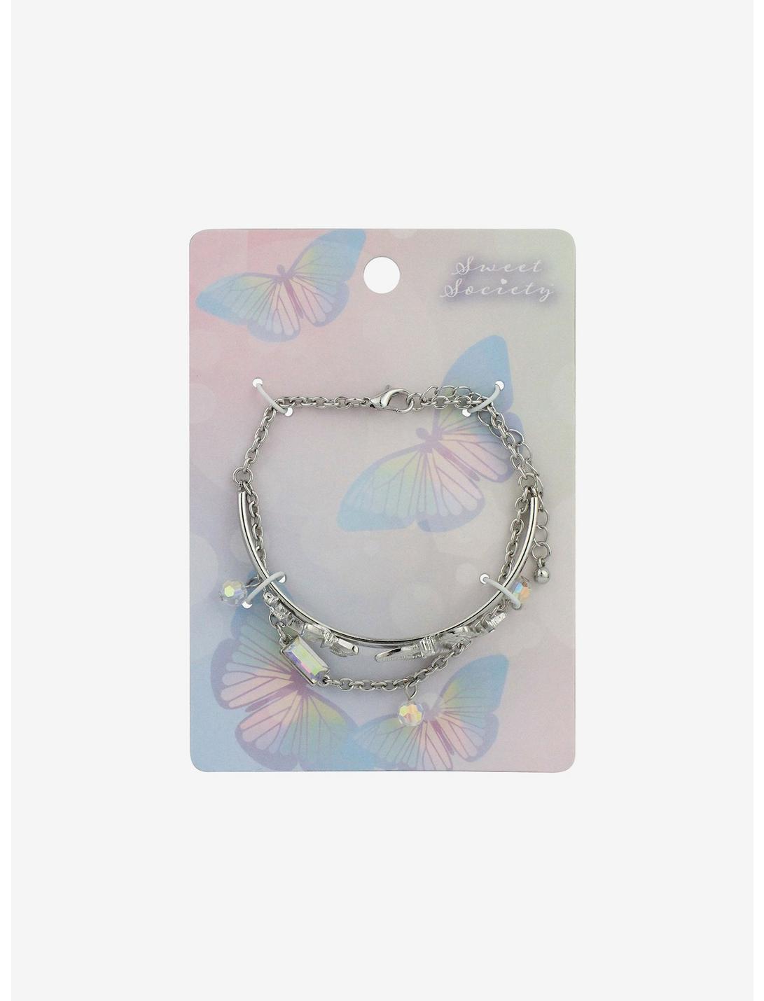 Sweet Society® Butterfly Layered Chain Bracelet, , hi-res