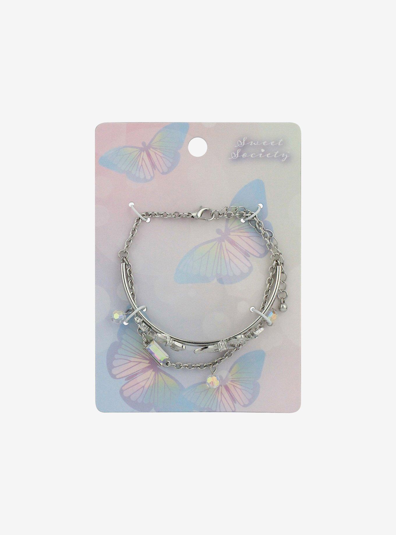 Sweet Society® Butterfly Layered Chain Bracelet, , hi-res