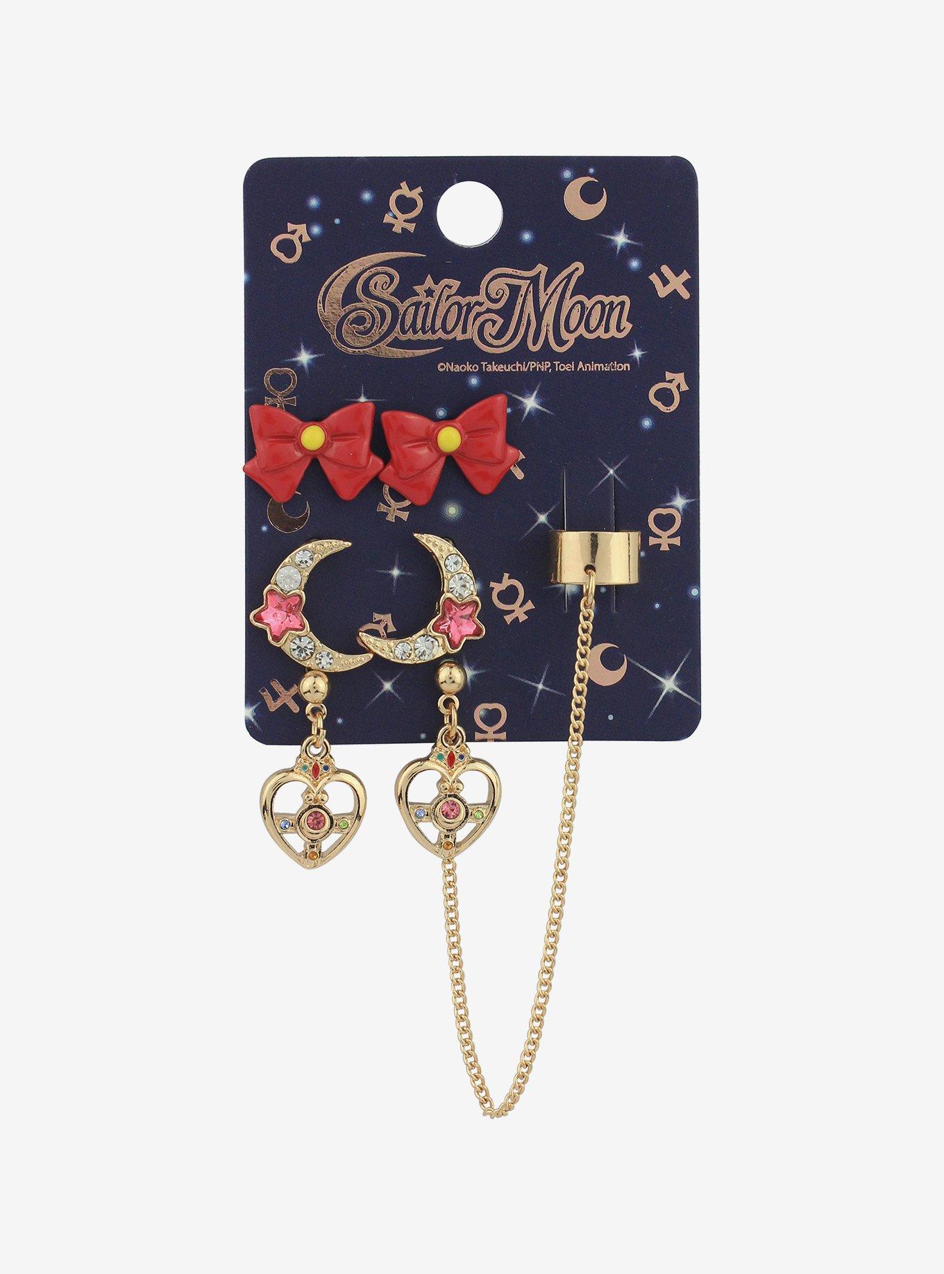 Pretty Guardian Sailor Moon Symbols Stud & Cuff Earring Set
