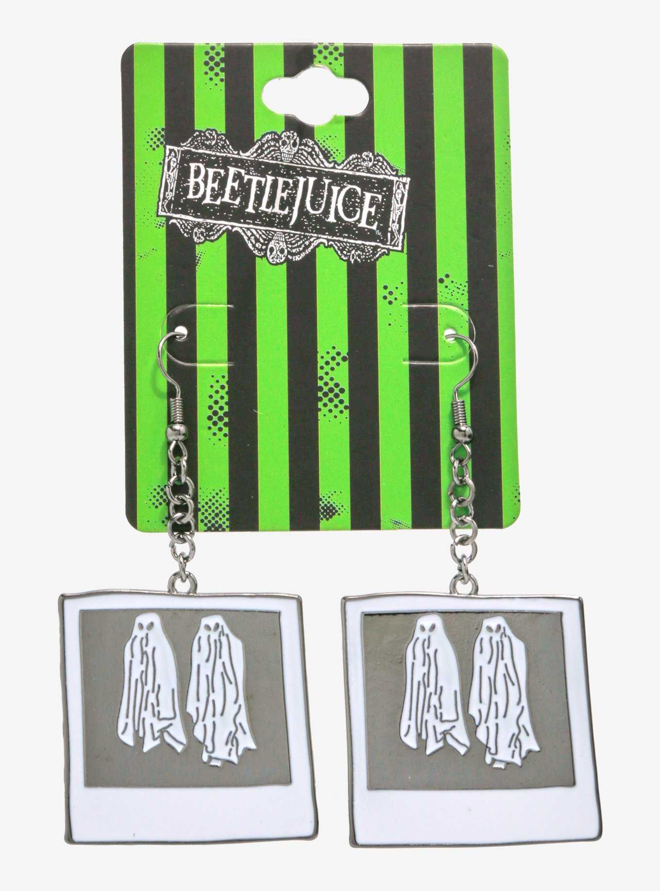 Beetlejuice Ghost Photo Drop Earrings, , hi-res