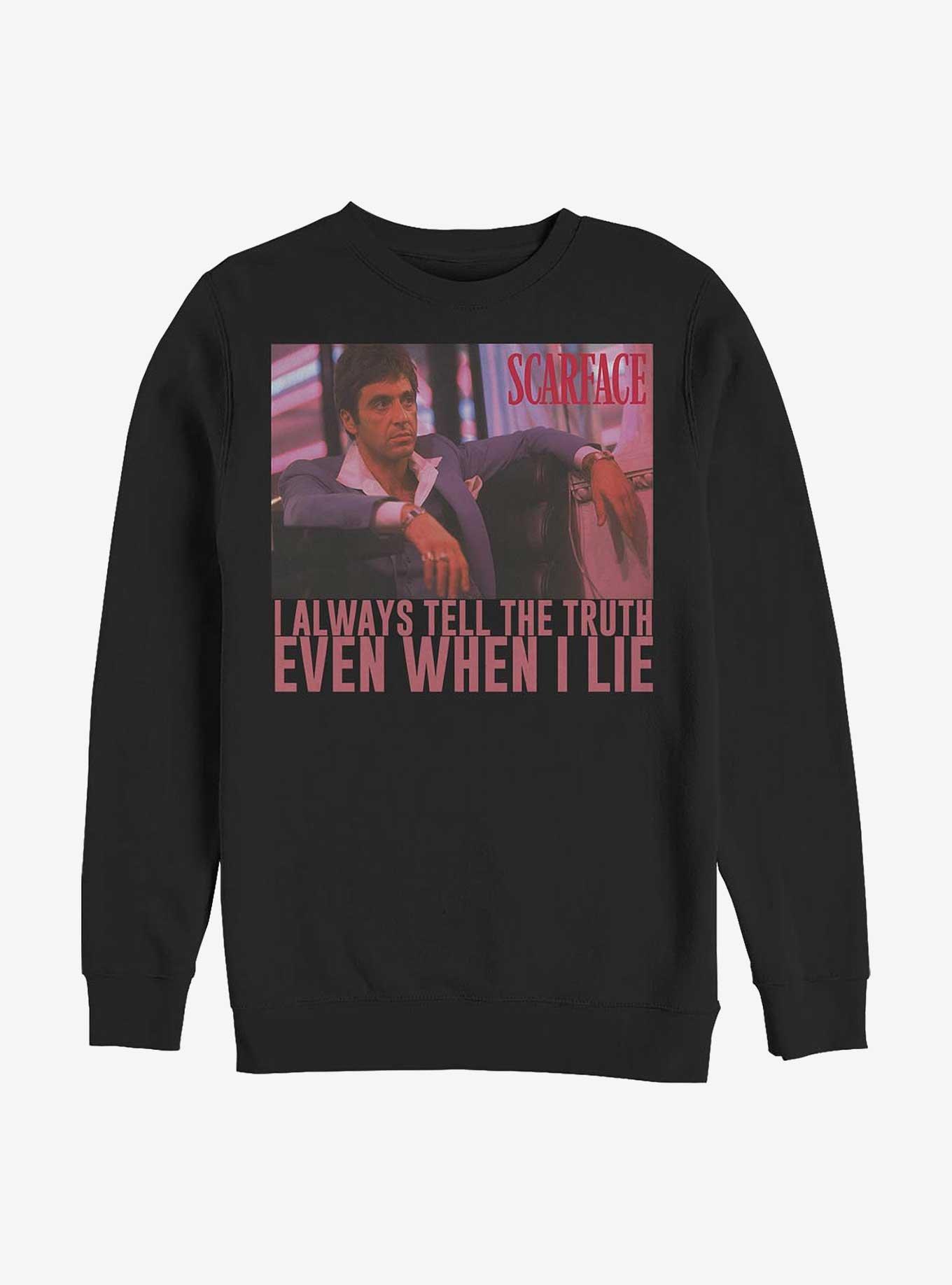Scarface Always Tell The Truth Even When I Lie Sweatshirt, BLACK, hi-res