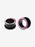 Acrylic Black & Iridescent Pink Eyelet Plug 2 Pack, MULTI, hi-res