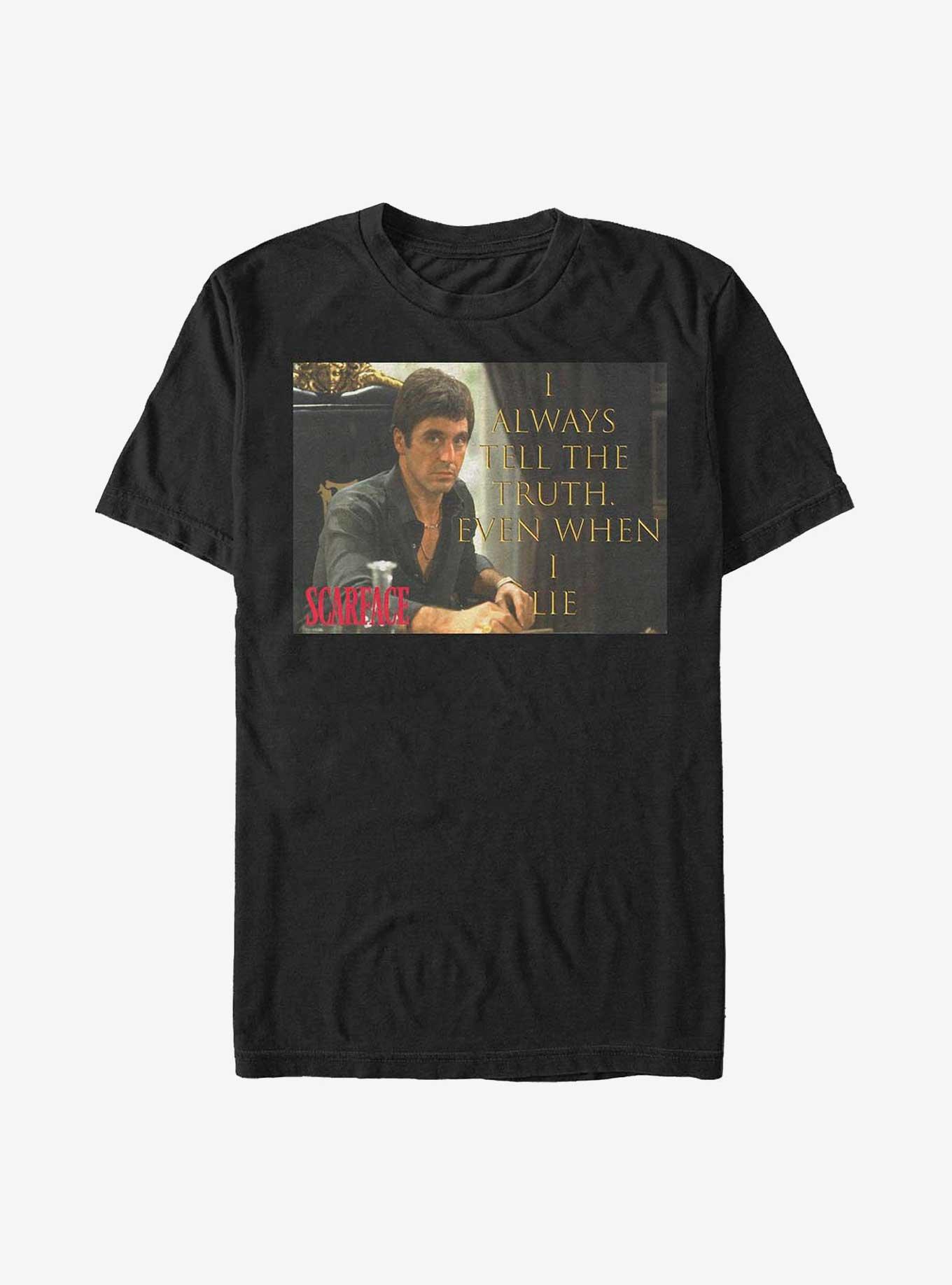 Scarface Tony Montana I Always Tell The Truth Even When I Lie T-Shirt, BLACK, hi-res