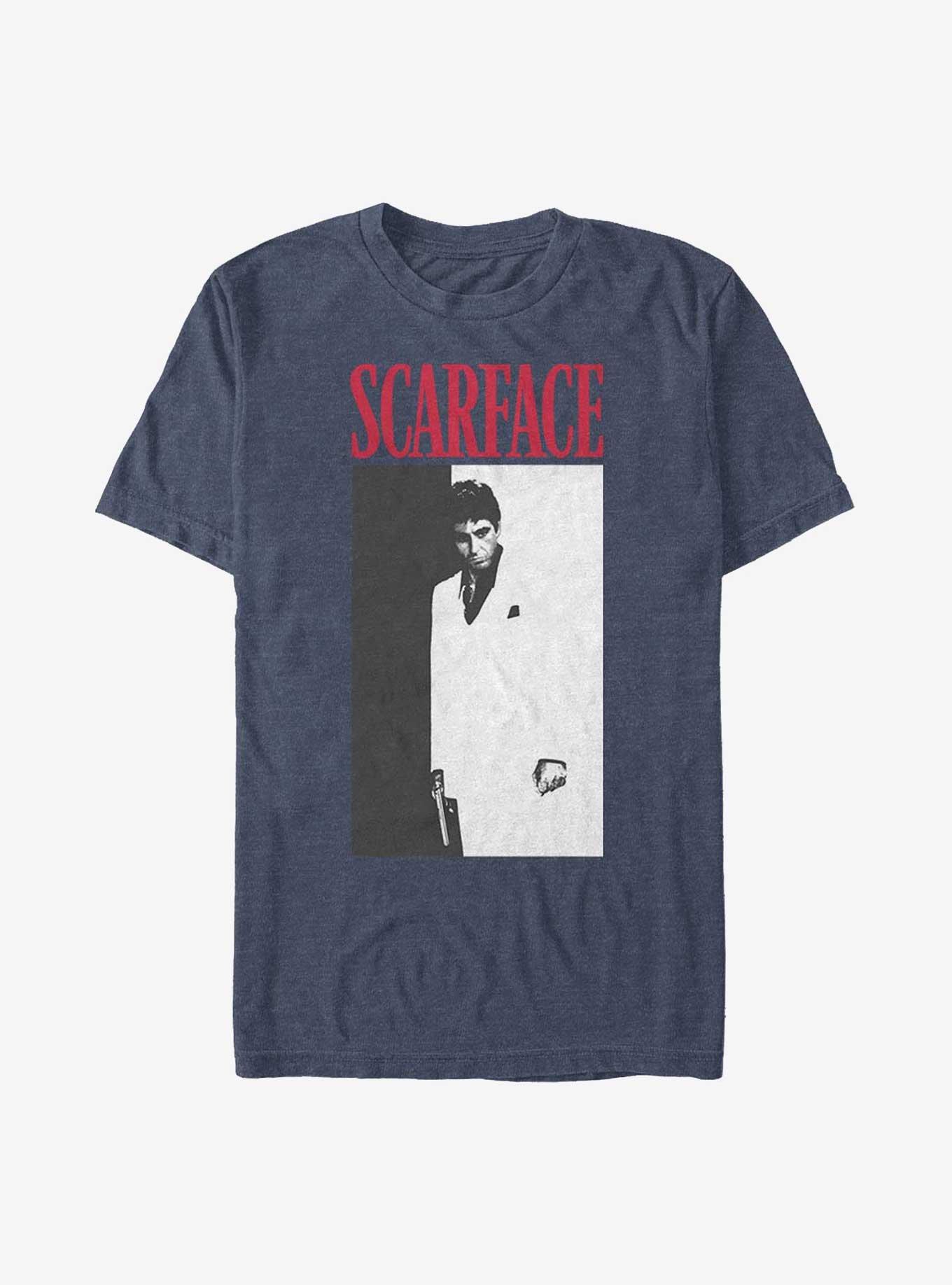 Scarface Movie Poster T-Shirt, NAVY HTR, hi-res