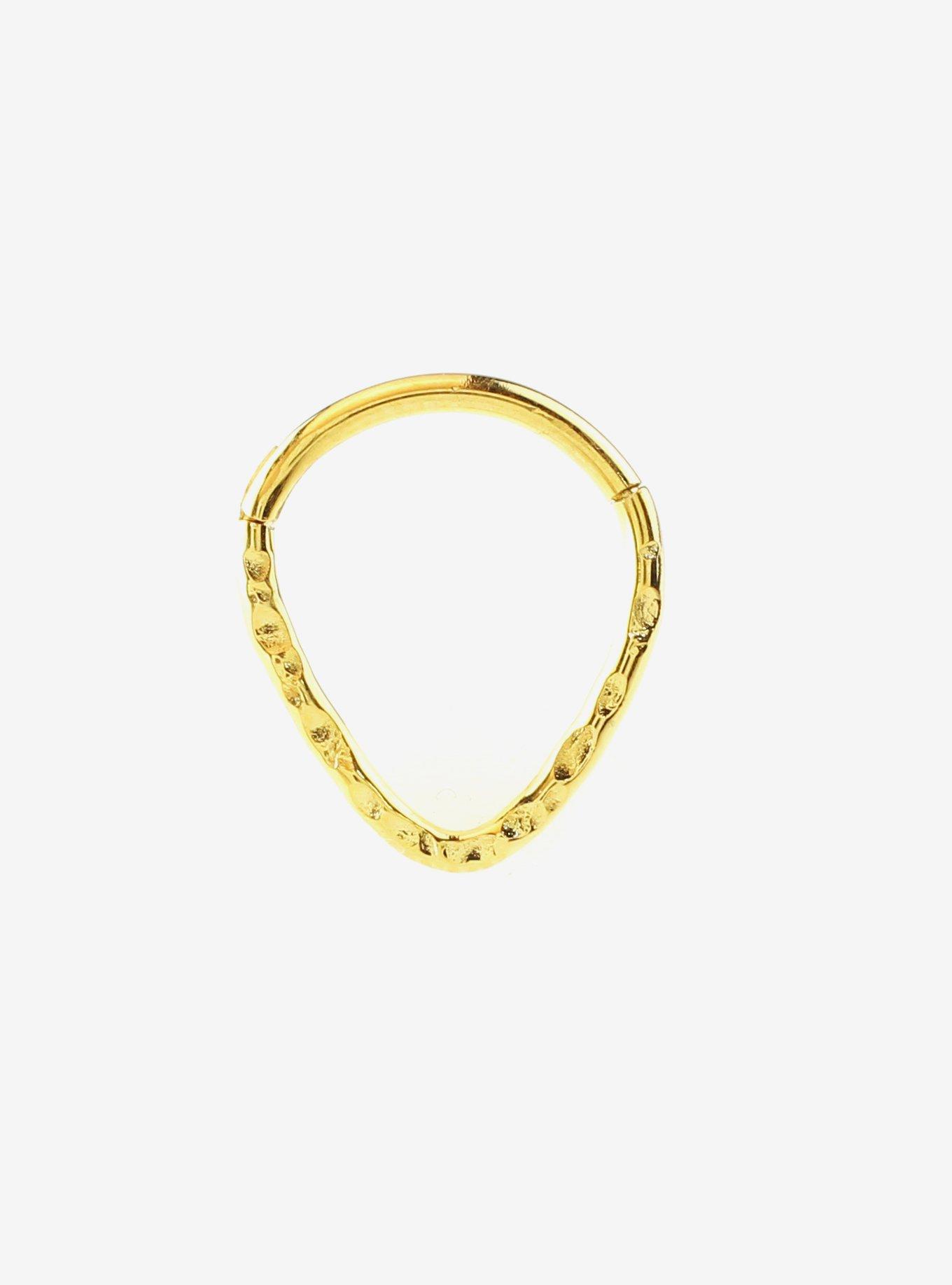 16G Steel Gold Ridge Pointed Hinged Clicker, , hi-res