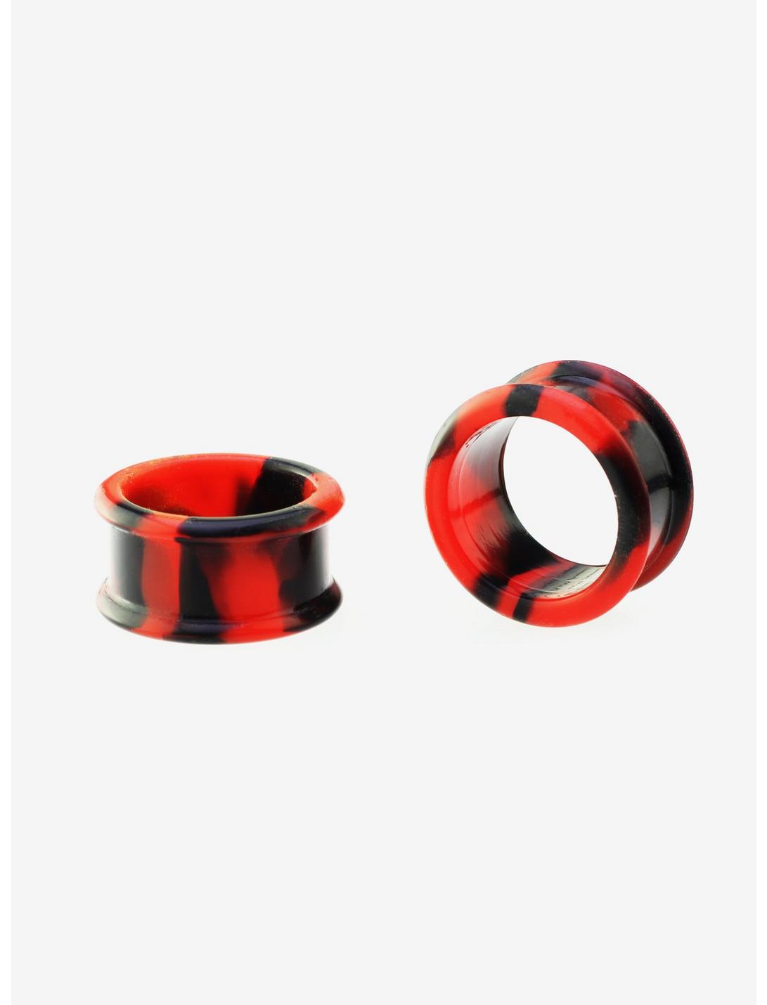 Silicone Black & Red Eyelet Plug 2 Pack, BLACK, hi-res
