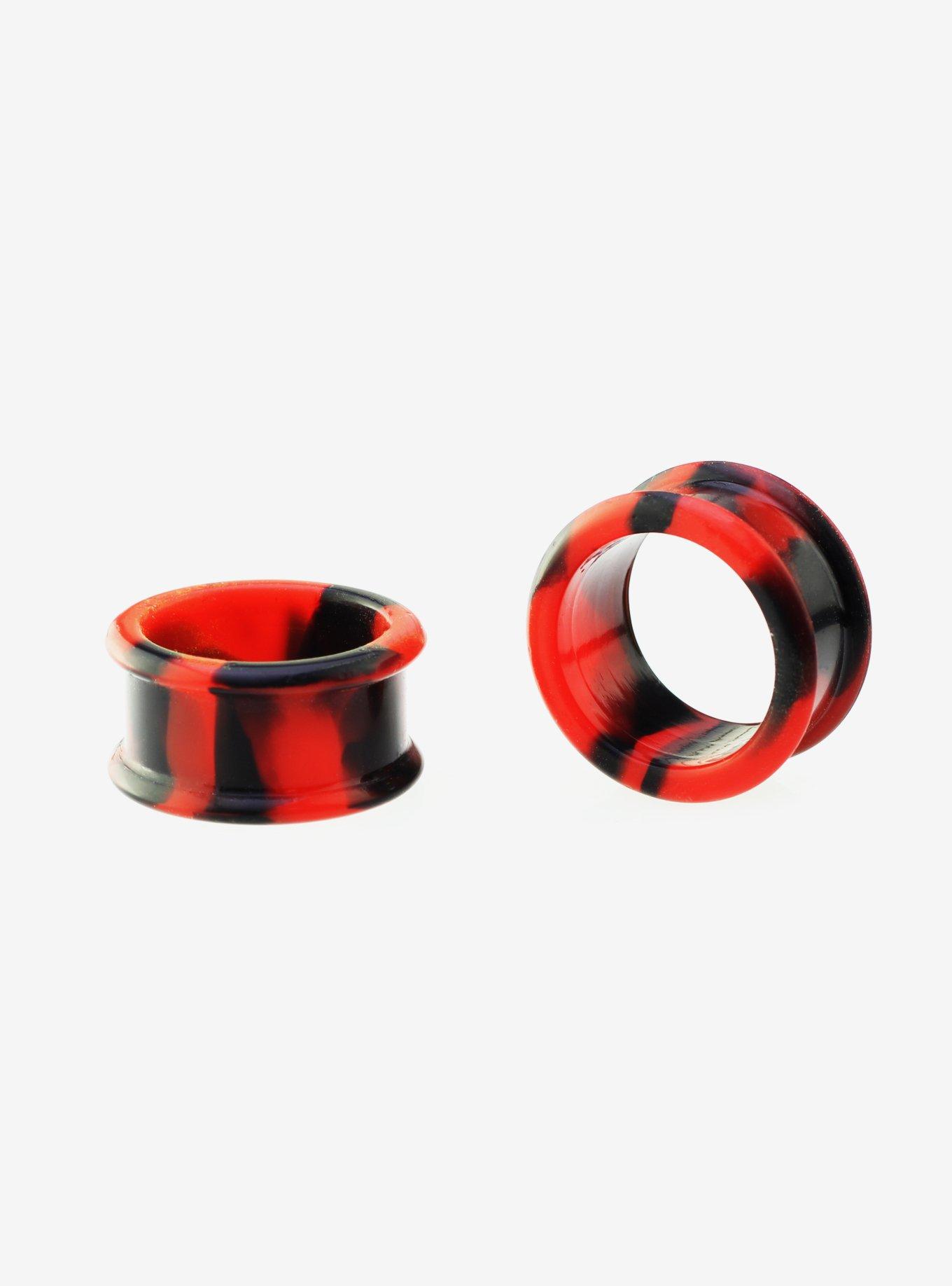 Silicone Black & Red Eyelet Plug 2 Pack, BLACK, hi-res