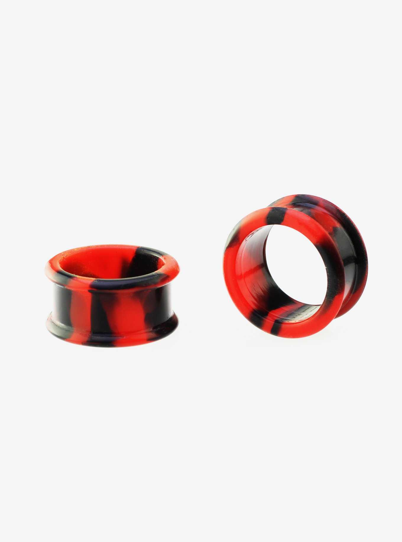 Silicone Black & Red Eyelet Plug 2 Pack, , hi-res
