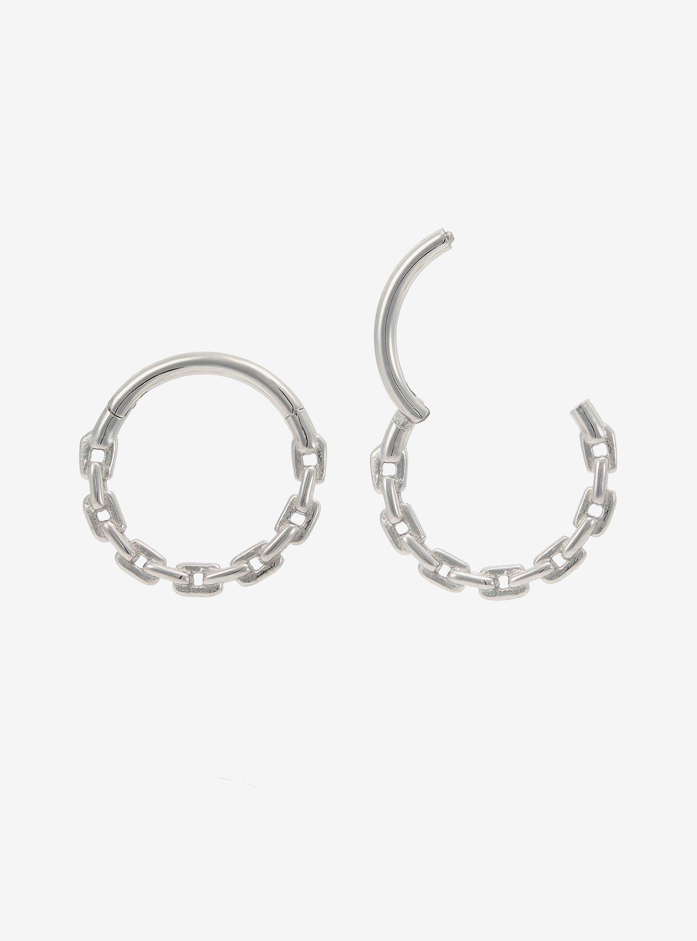 16G Steel Silver Chain Hinged Clicker