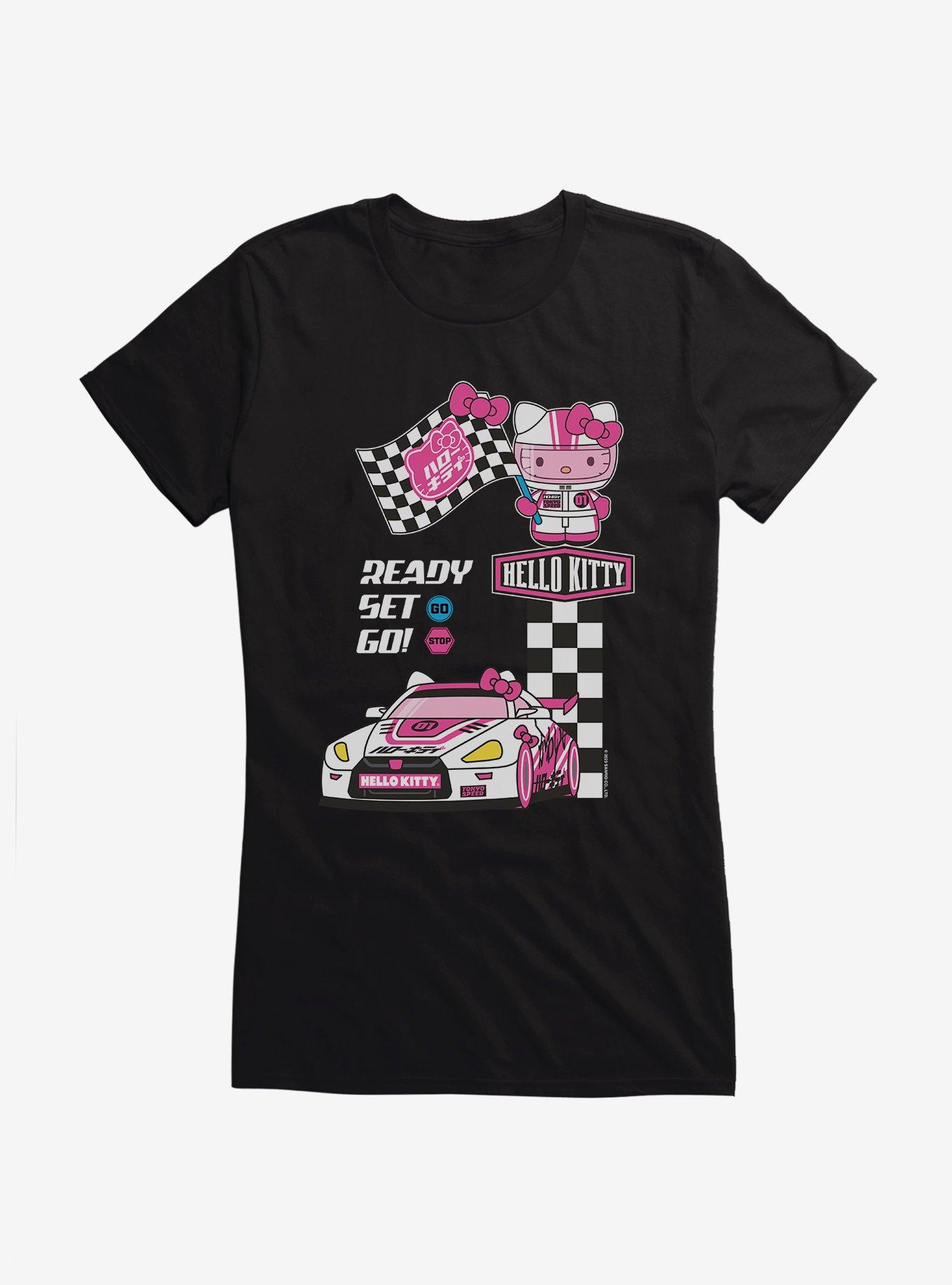 Hello Kitty Ready Set Go Racing Car Girls T-Shirt, , hi-res