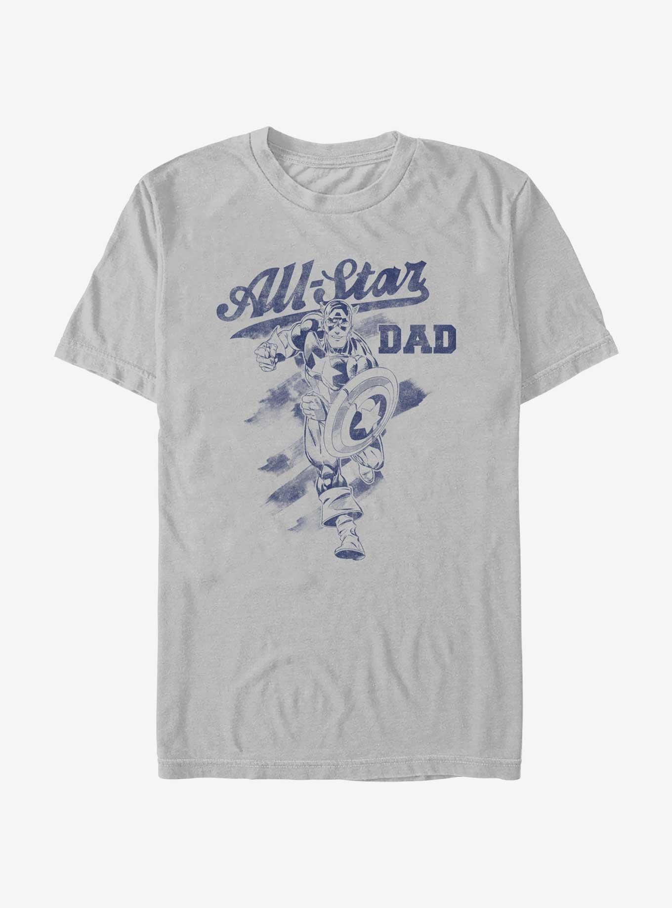 Marvel Captain America All-Star Dad T-Shirt, SILVER, hi-res