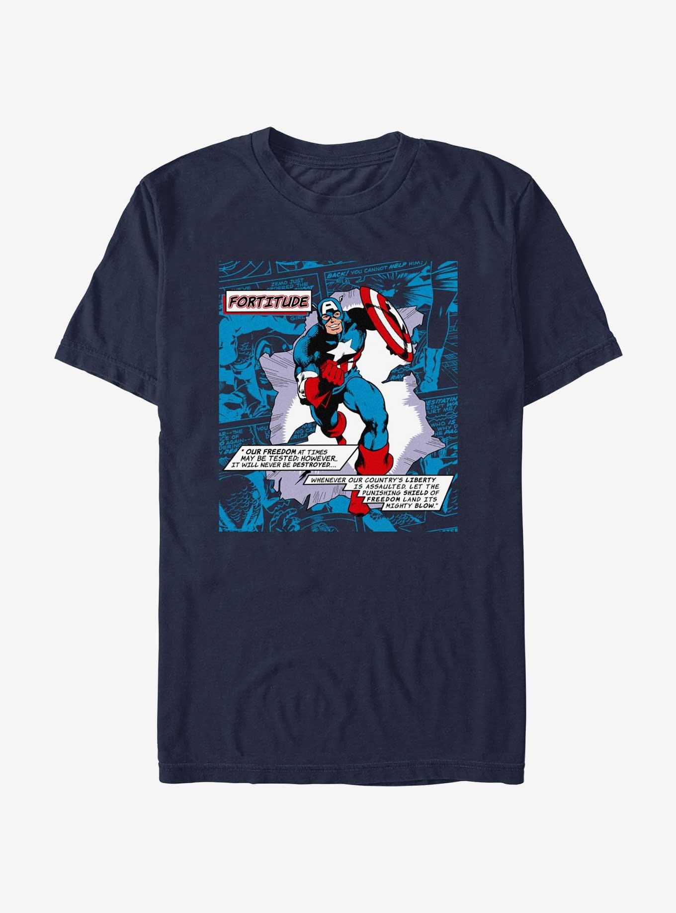 Marvel Captain America Fortitude T-Shirt, NAVY, hi-res