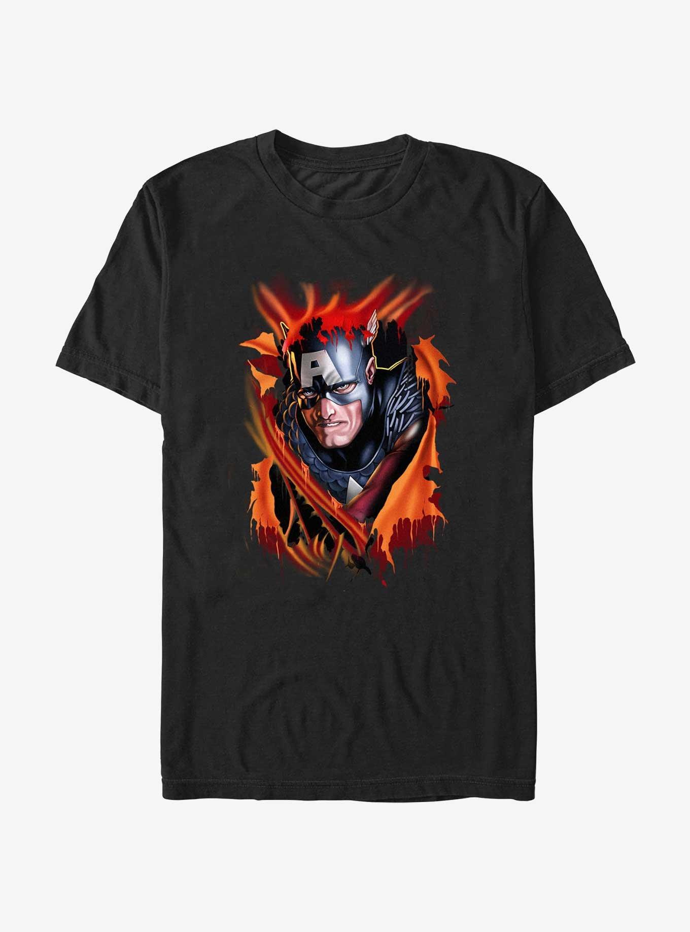 Marvel Captain America Freedom Bust T-Shirt, BLACK, hi-res