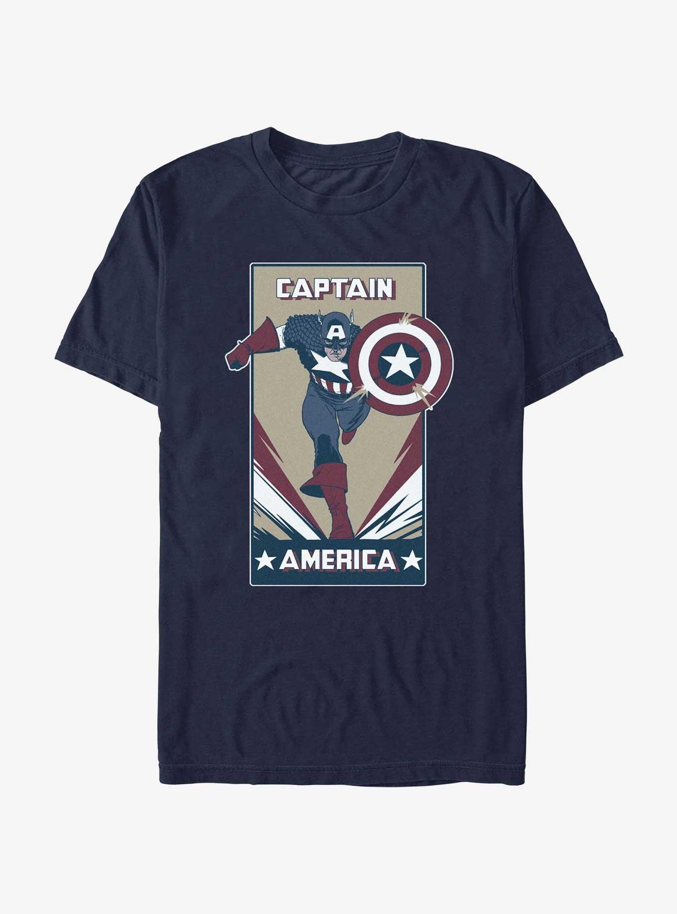 Marvel Captain America Deco Captain T-Shirt, NAVY, hi-res